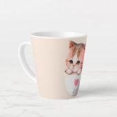 Niedliche weißrosa Katze im Tea Cup (2) Milchtasse (Linke Ecke)