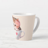 Niedliche weißrosa Katze im Tea Cup (2) Milchtasse (Rechte Ecke)