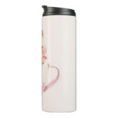 Niedliche weißrosa Katze im Tea Cup (2) Thermosbecher (Nach rechts gedreht)