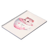 Niedliche weißrosa Katze im Tea Cup (3) Notizblock (Linke Seite)