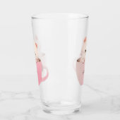 Niedliche weißrosa Katze im Teecup Glas (Links)