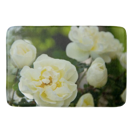 Niedliche Weißrosen für positive Badematte (Vorderseite)