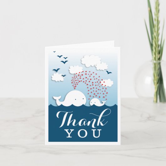Niedliche Weißwale Stilvoll Dankeschön Karte (Vorderseite)