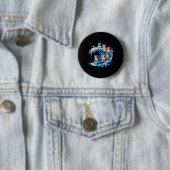 Niedliche Welle blauer Katzen für Kamala Funny 2 Button (Beispiel)