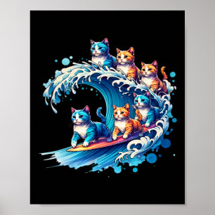 Niedliche Welle blauer Katzen für Kamala Funny 2 Poster