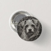 Niedliche Welpe Black and Whie Portrait Fotografie Button (Vorne & Hinten)