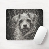 Niedliche Welpe Black and Whie Portrait Fotografie Mousepad (Mit Mouse)