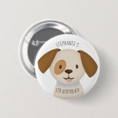 Niedliche Welpe Button (Vorne & Hinten)