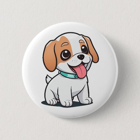 Niedliche Welpe Button (Vorderseite)