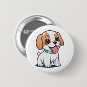 Niedliche Welpe Button (Vorne & Hinten)