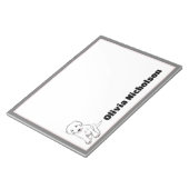 Niedliche Welpe Doodle Art Personalisiert Stationi Notizblock (angewinkelt)