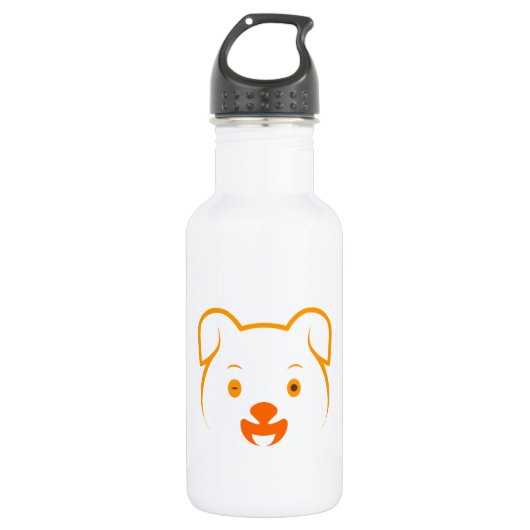 Niedliche Welpe Edelstahlflasche (Vorderseite)