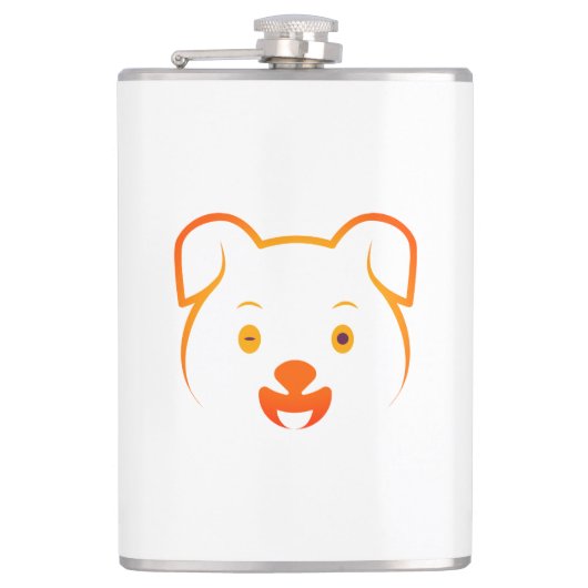 Niedliche Welpe Flachmann (Vorderseite)