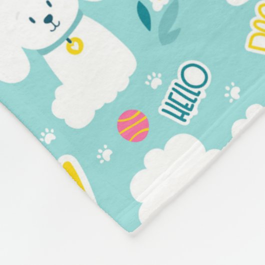 Niedliche Welpe Fleecedecke (Ecke)