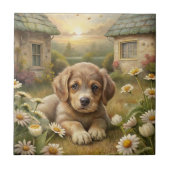 Niedliche Welpe Fliese (Vorderseite)