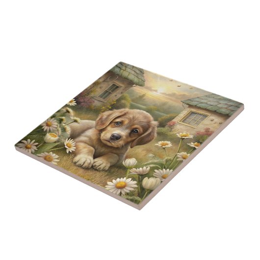 Niedliche Welpe Fliese (Seite)