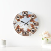 Niedliche Welpe-Funny-Dock-Uhr Große Wanduhr (Zuhause)