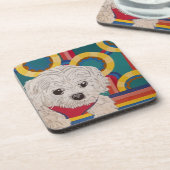 Niedliche Welpe Getränkeuntersetzer (Linke Seite)