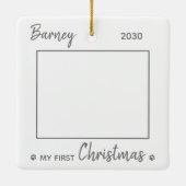 Niedliche Welpe - Grauer Hund Foto Keramikornament (Rückseite)