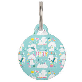 Niedliche Welpe Haustiermarke