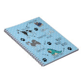 Niedliche Welpe Illustriert Gedicht Dotty Notizblock (Rechte Seite)