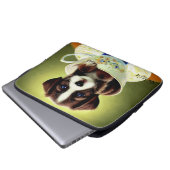 Niedliche Welpe in einem Teacup Laptopschutzhülle (Vorne Knopf)