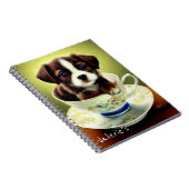 Niedliche Welpe in einem Teacup Notizblock (Rechte Seite)