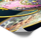 Niedliche Welpe in einem Teacup-Poster Poster (Ecke)
