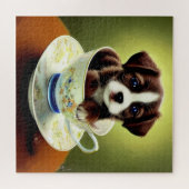 Niedliche Welpe in einem Teacup Puzzle (Horizontal)