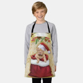 Niedliche Welpe in einer Tasche mit Weihnachtsspie Schürze (Getragen)