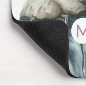 Niedliche Welpe in Jeans Art Monogram Mousepad (Ecke)