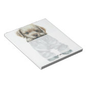 Niedliche Welpe in Jeans Art Monogram Notizblock (angewinkelt)