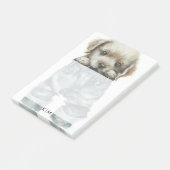 Niedliche Welpe in Jeans Art Monogram Post-it Klebezettel (angewinkelt)
