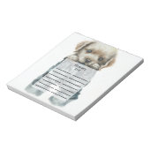 Niedliche Welpe in Jeans Art Notizblock (Rotiert)