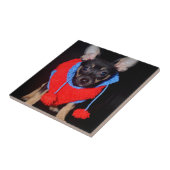 Niedliche Welpe in Red Wool Sweater Fliese (Seite)