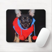 Niedliche Welpe in Red Wool Sweater Mousepad (Mit Mouse)