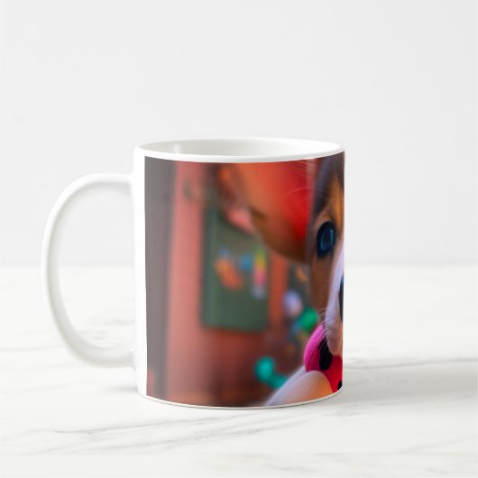 Niedliche Welpe Kaffeetasse (Links)