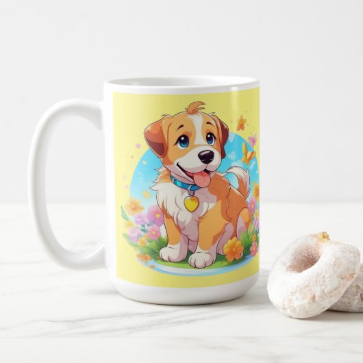 Niedliche Welpe Kaffeetasse (Mit Donut)