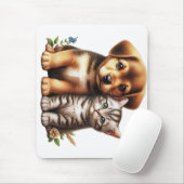 Niedliche Welpe/Kätzchen Mousepad (Mit Mouse)