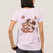 Niedliche Welpe & Kitten Hug - Adorable Kawaii Des T-Shirt (Rückseite)