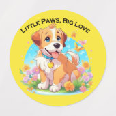 Niedliche Welpe Kleine Paws Big Liebe Etiketten (Design 2)