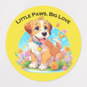 Niedliche Welpe Kleine Paws Big Liebe Etiketten (Design 2)