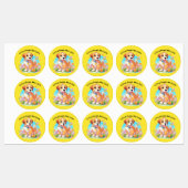 Niedliche Welpe Kleine Paws Big Liebe Etiketten (Blatt)