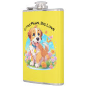 Niedliche Welpe Kleine Paws Big Liebe Flachmann (Links)