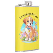 Niedliche Welpe Kleine Paws Big Liebe Flachmann (Rechts)