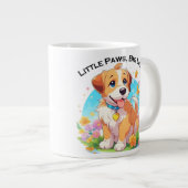 Niedliche Welpe Kleine Paws Big Liebe Jumbo-Tasse (Vorderseite Rechts)
