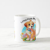 Niedliche Welpe Kleine Paws Big Liebe Kaffeetasse (VorderseiteRechts)