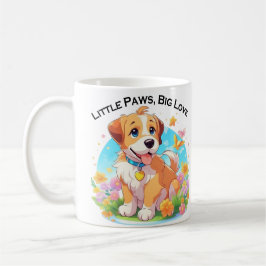 Niedliche Welpe Kleine Paws Big Liebe Kaffeetasse