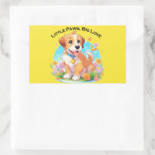 Niedliche Welpe Kleine Paws Big Liebe Rechteckiger Aufkleber (Tasche)