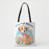 Niedliche Welpe Kleine Paws Big Liebe Tasche (Vorderseite)